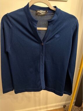 Givenchy Sport Navy Blue Button-Up Cardigan Sweater